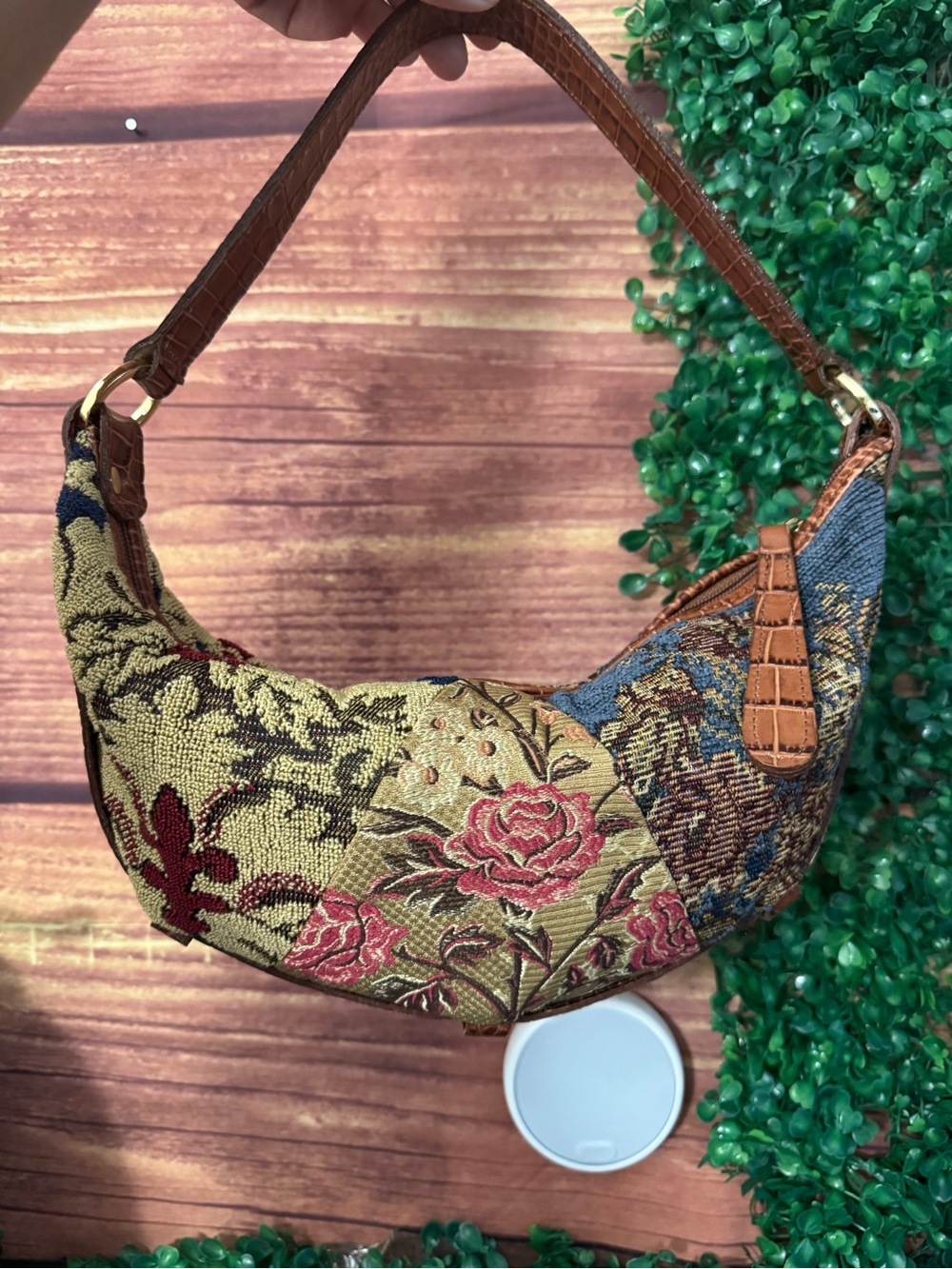 Clever Carriage Company Patchwork Floral Tapestry Shoulder Bag Hobo